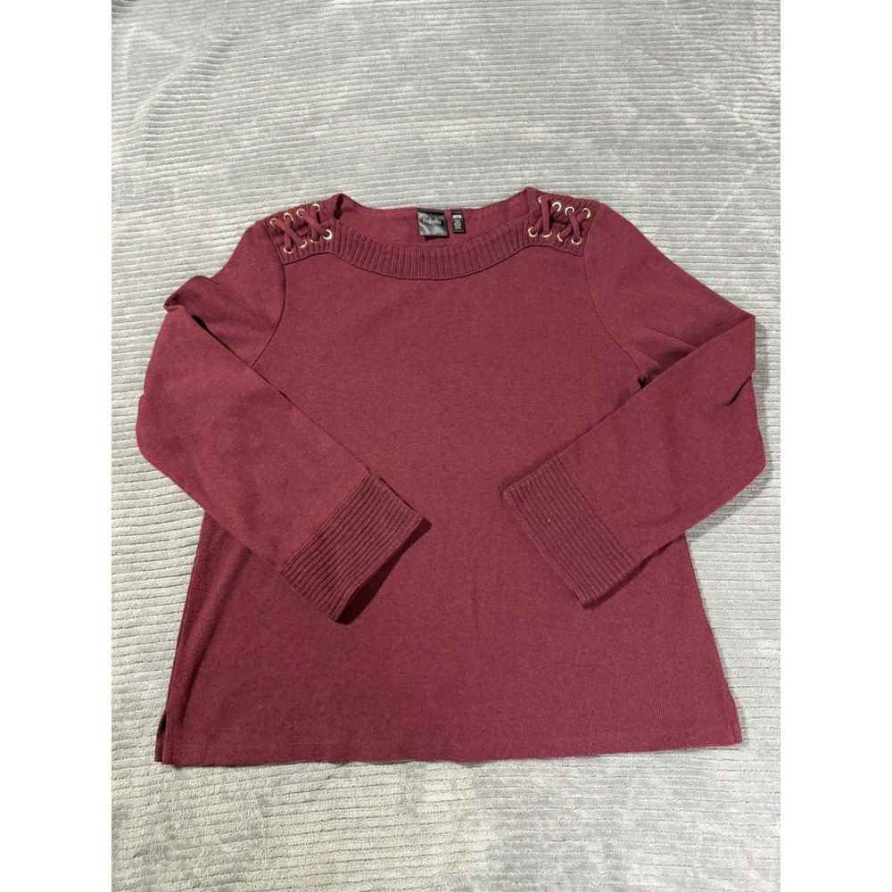 Woman's Y2K Rebella women's sweater features decorative lace-up grommets Medium - Picture 2 of 6